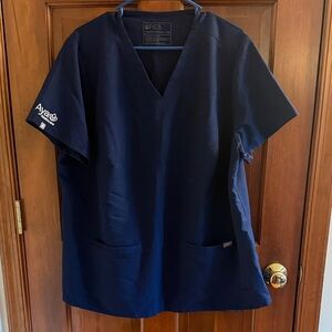 Figs Navy Blue V-Neck Scrub Top